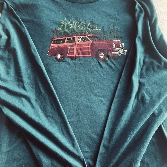 Men’s Shirt  Bulldog Riding in a Woody Wagon Large NWT - Picture 2 of 4